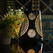 Metal Tealight Candle Holder in Black & Gold Finish