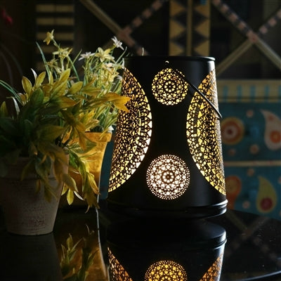 Metal Tealight Candle Holder in Black & Gold Finish