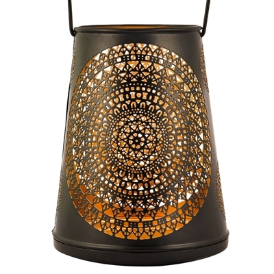 Metal Tealight Candle Holder in Black & Gold Finish