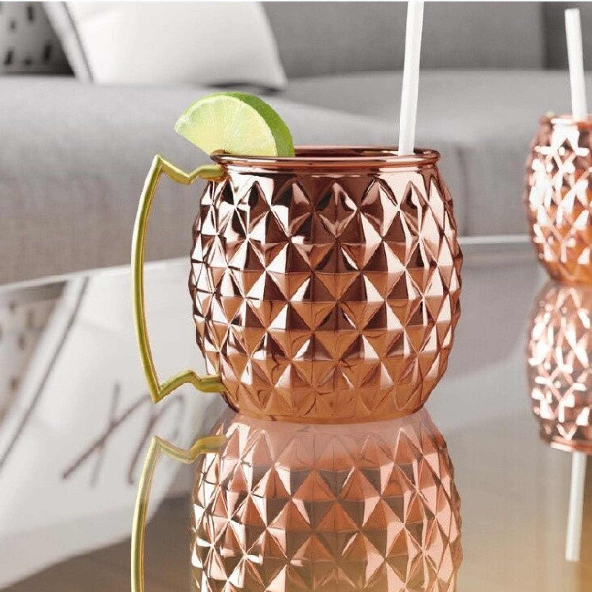 Pineapple Shaped Copper Moscow Mule Barrel Mug