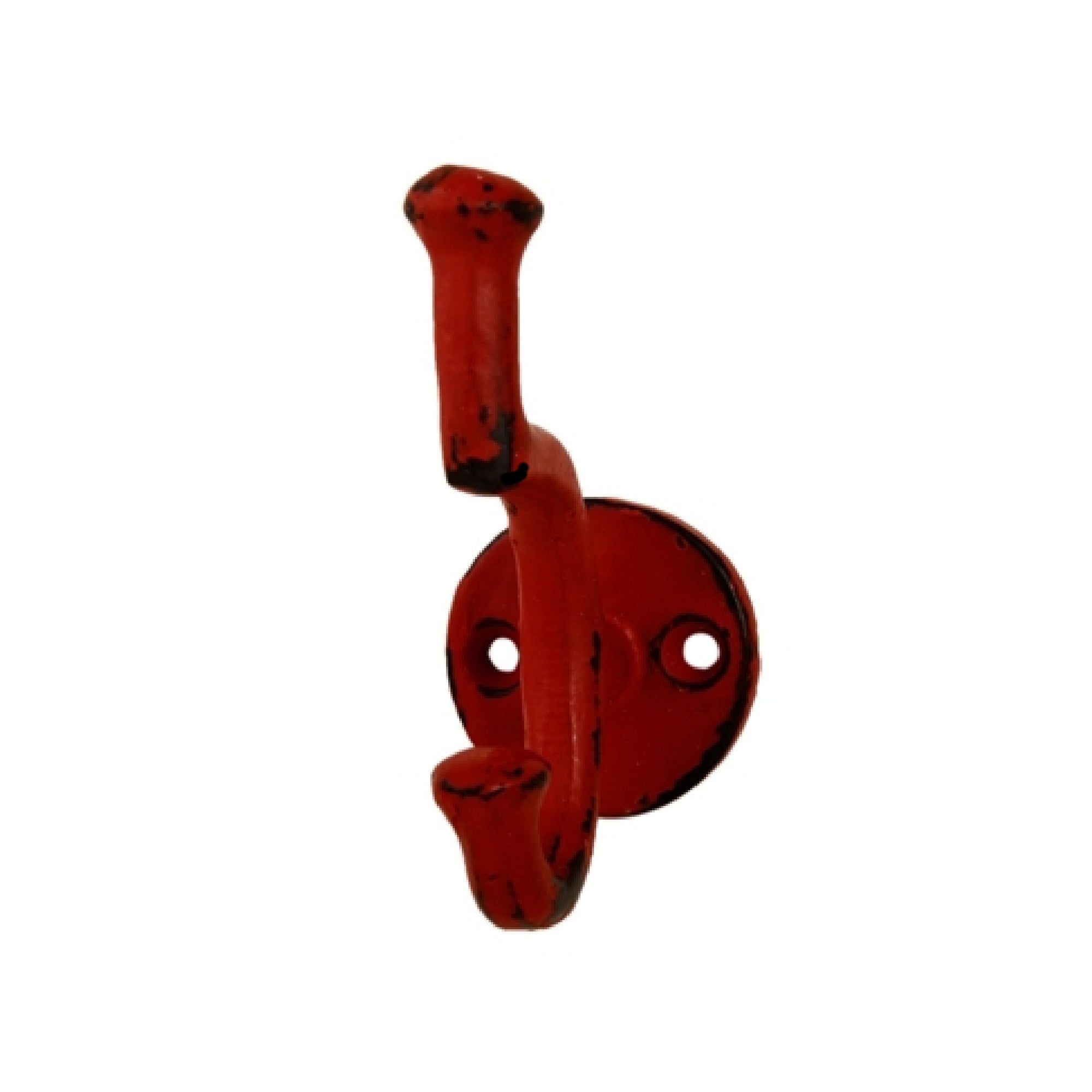 Wall Hook in Distressed Red - Set of 3