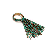 Teal Beaded Napkin Rings - Set of 4