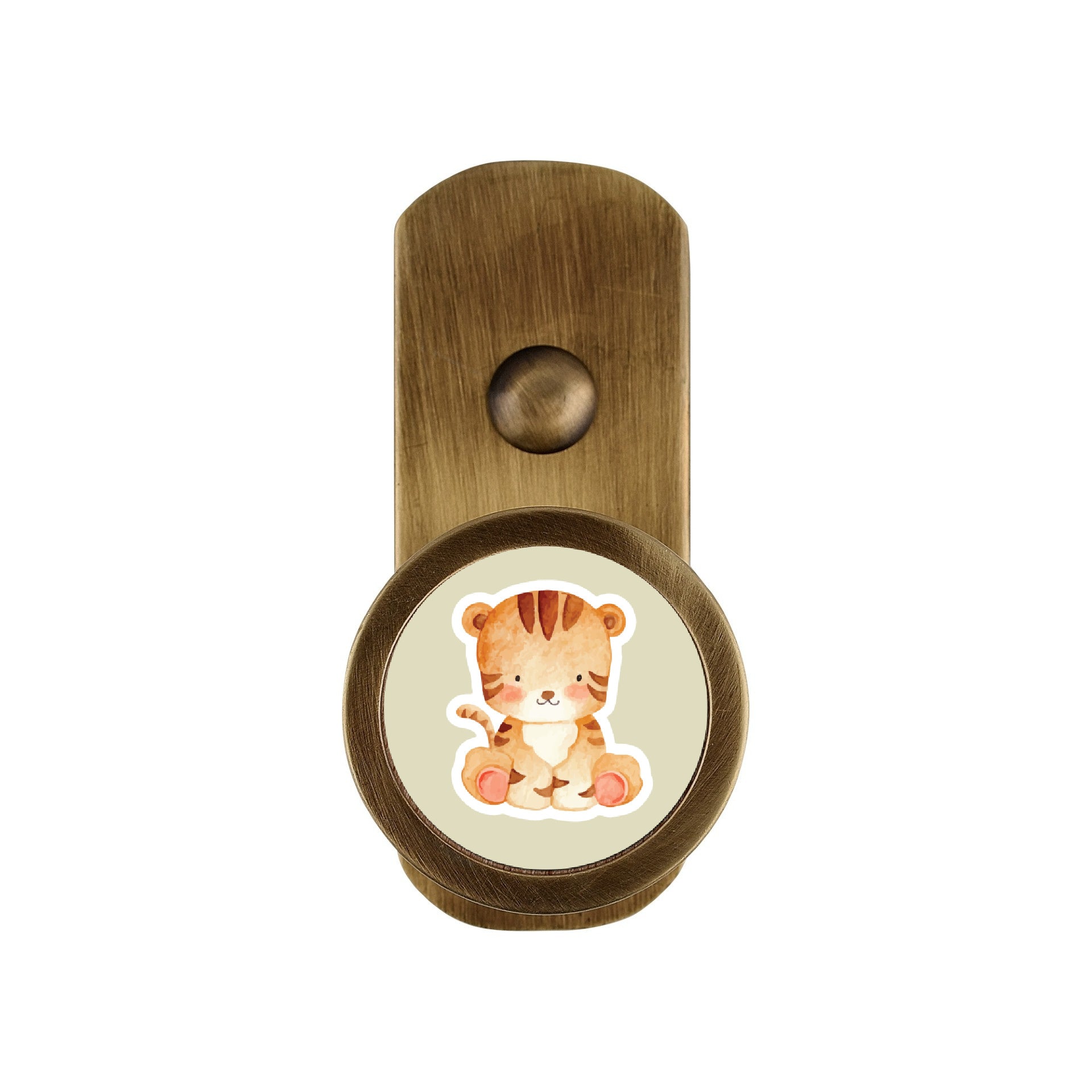 BRASS WALL HOOK WITH ANIMAL SAFARI
