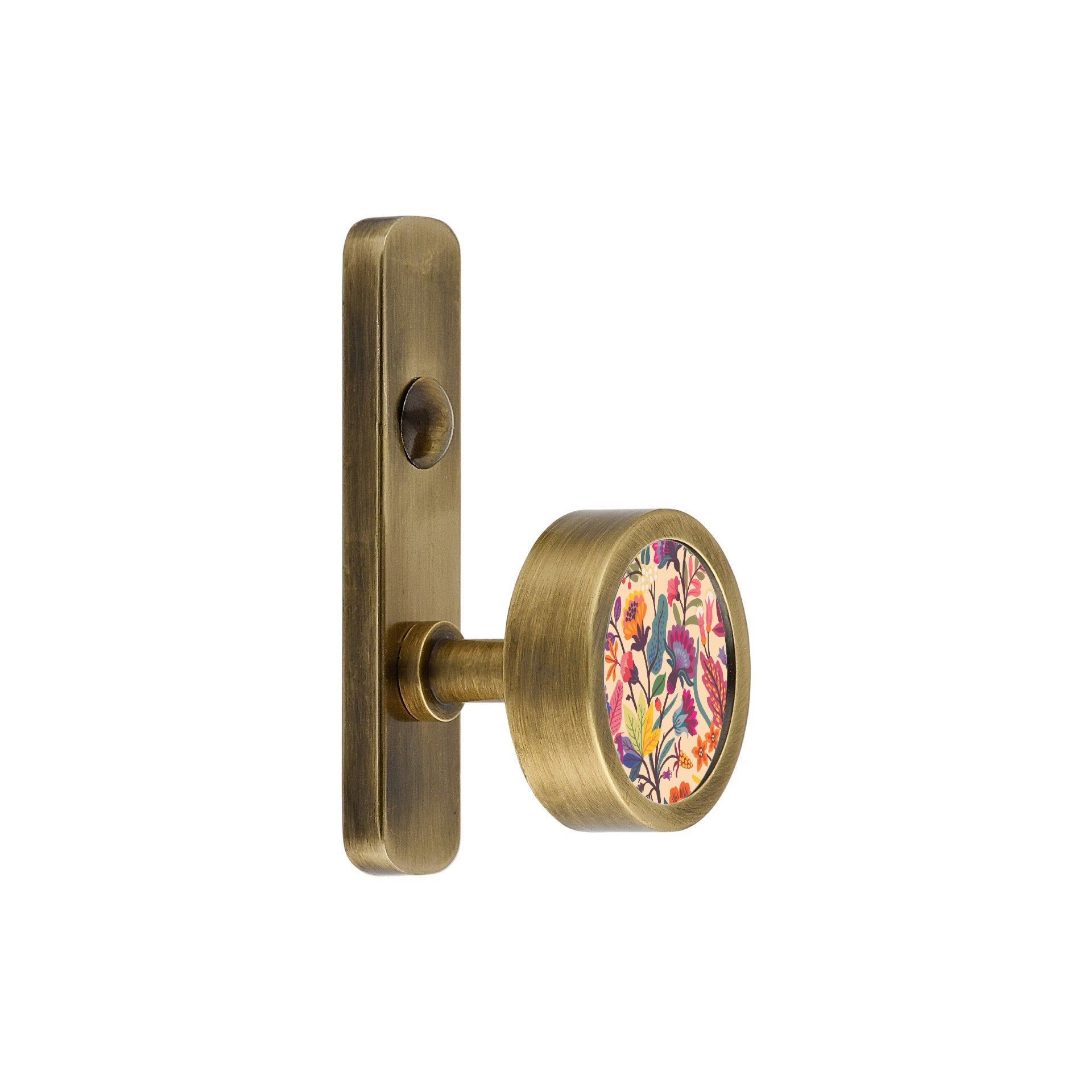 BRASS WALL HOOK WITH FLORAL