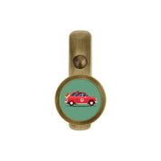 BRASS WALL HOOK WITH CAR PRINT