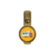 BRASS WALL HOOK WITH CAR PRINT