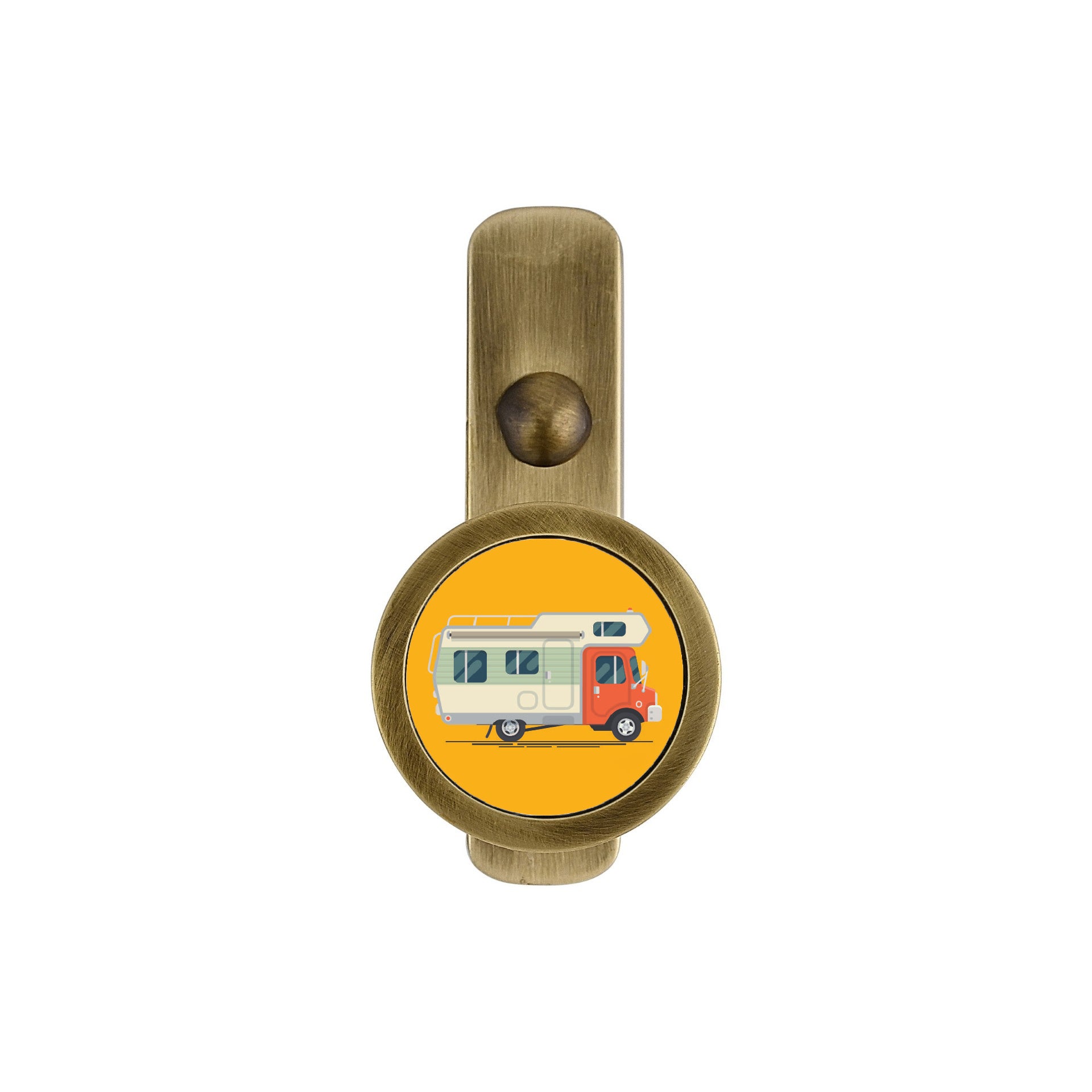 BRASS WALL HOOK WITH CAR PRINT