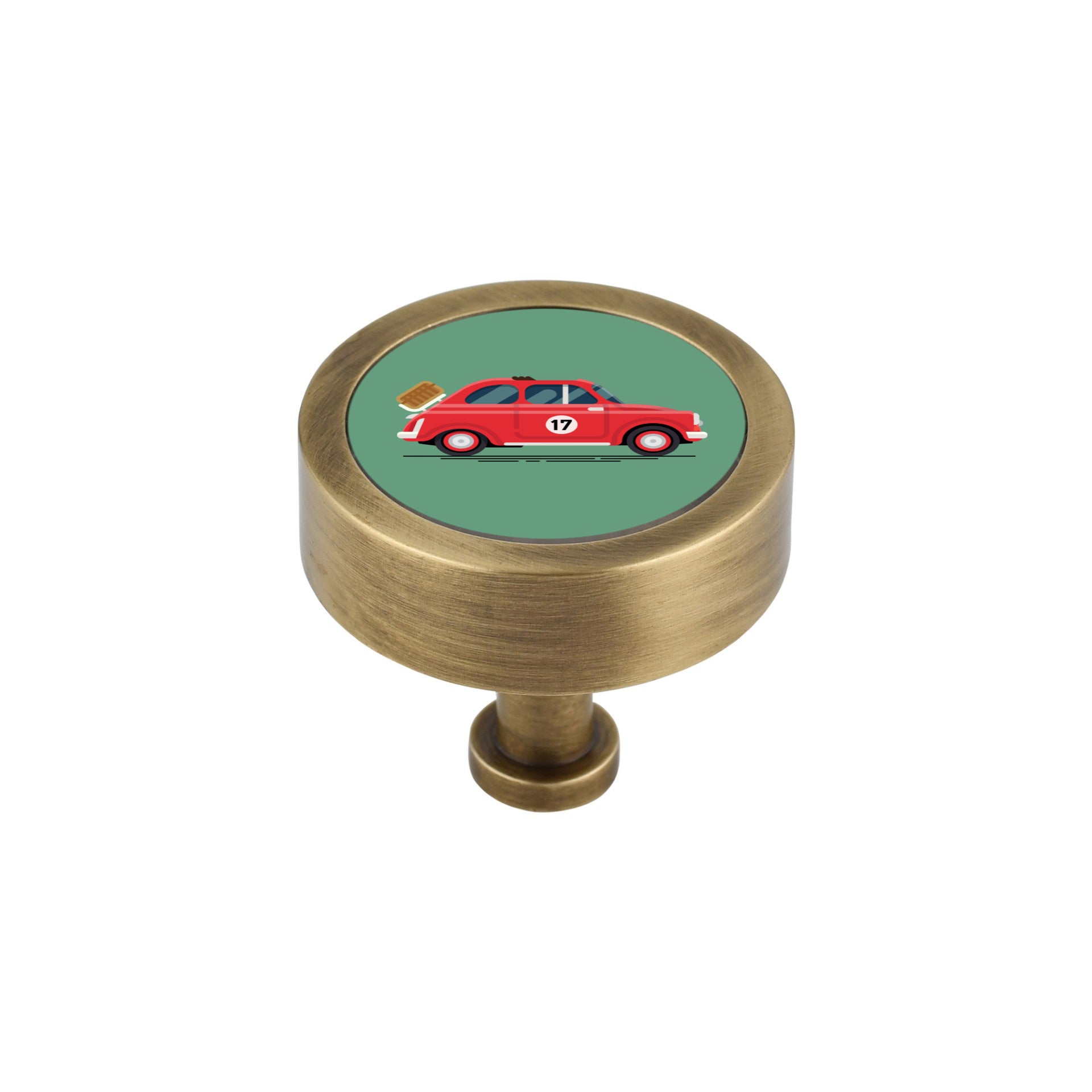 RED CAR PRINT KNOB