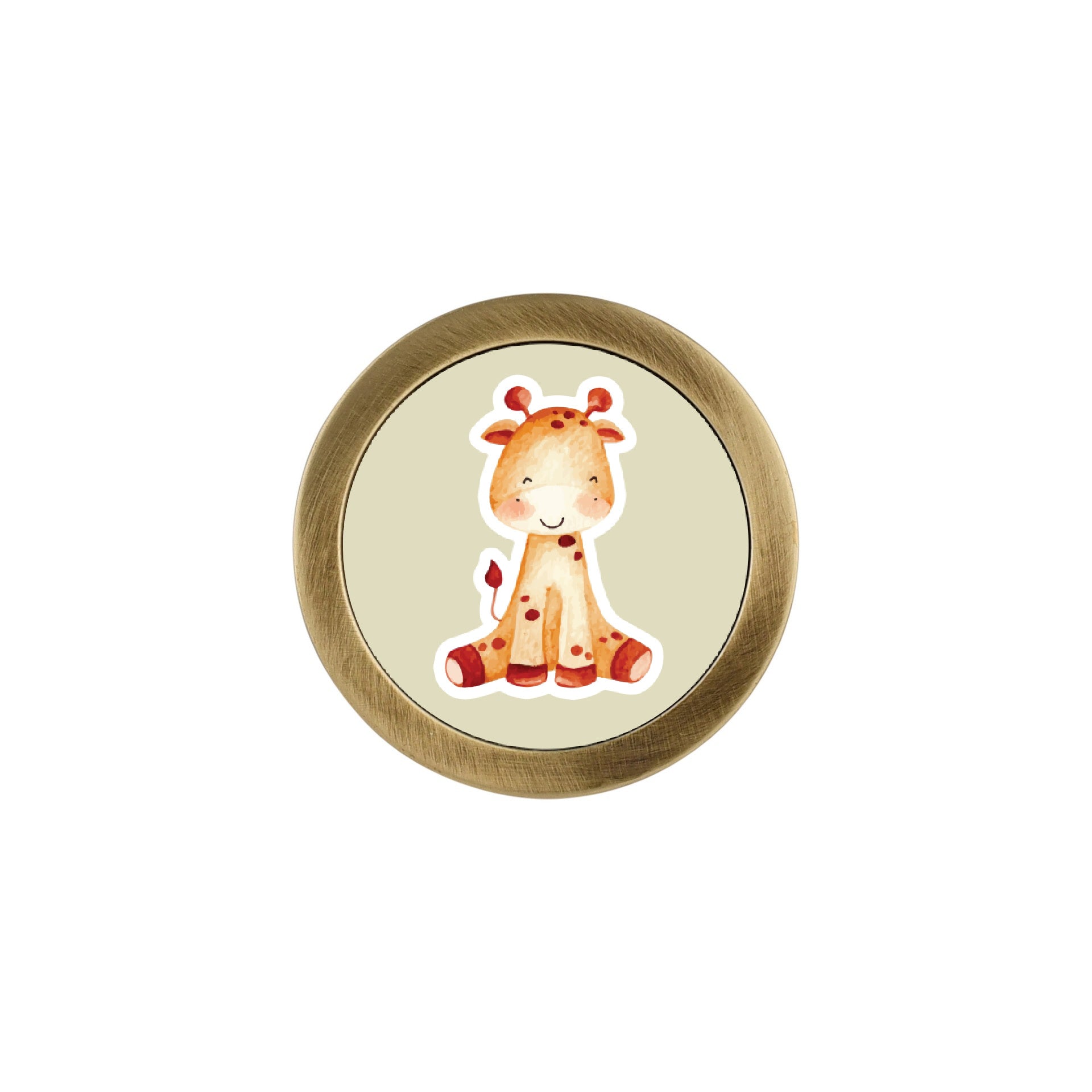 BABY GIRAFFE PRINT CABINET KNOB