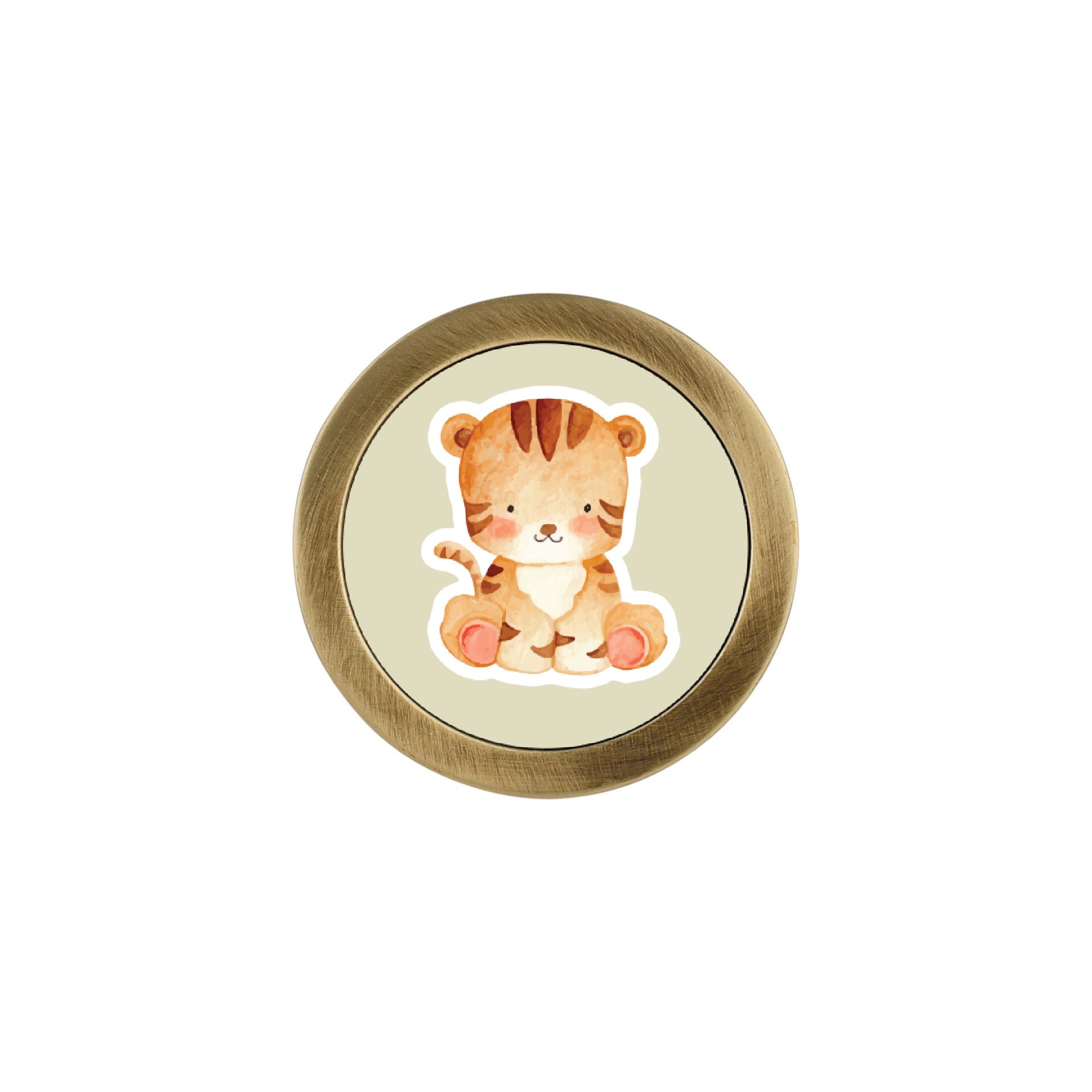TIGER CUB PRINT CABINET KNOB