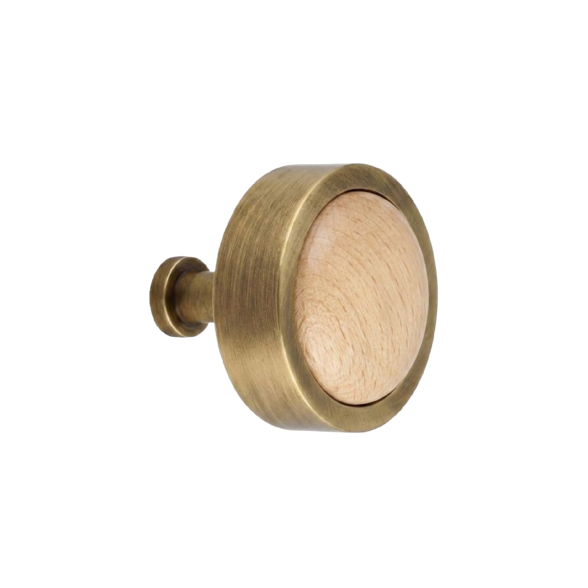 Steam Beech Brass Cabinet Knob