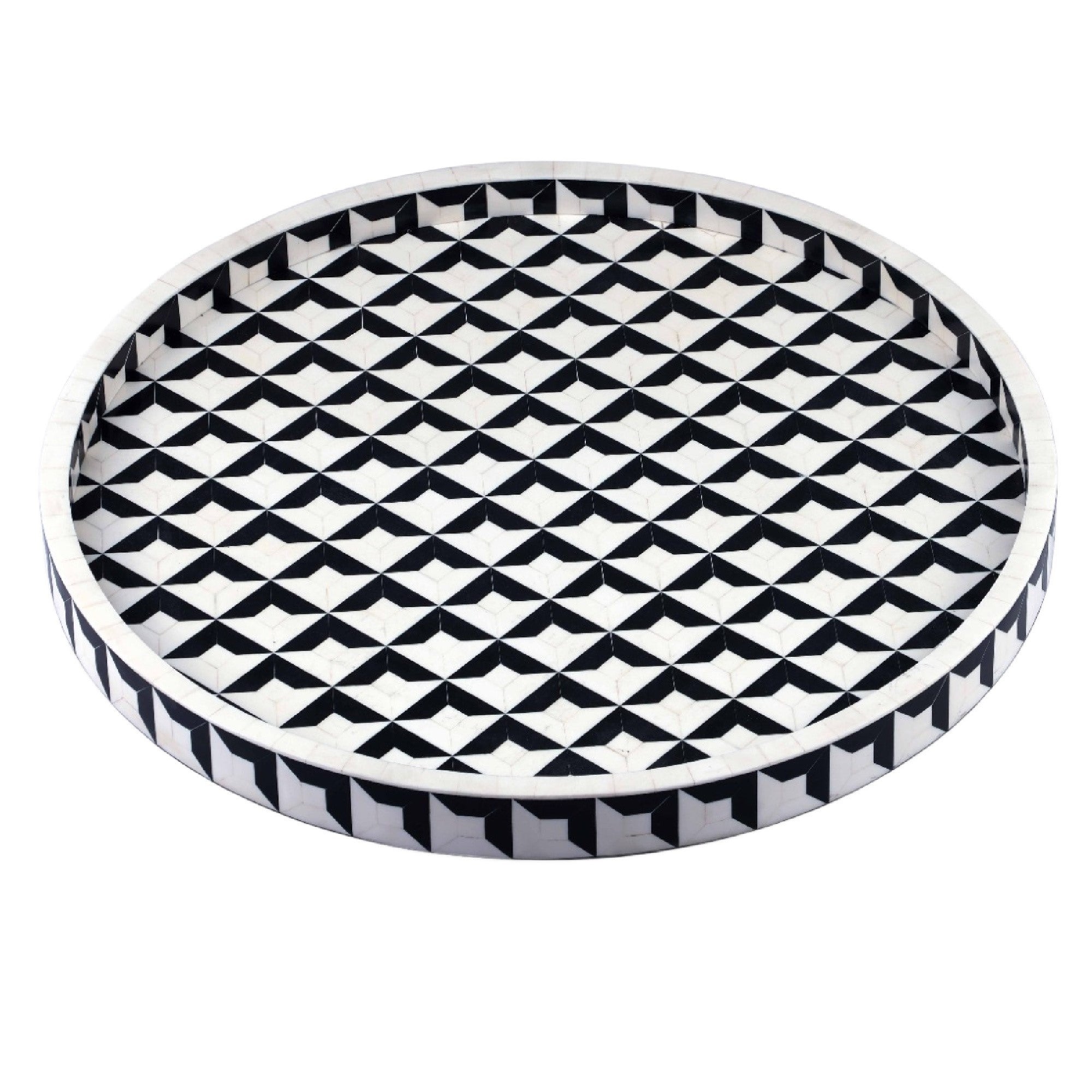 Checkered Resin Inlay Tray