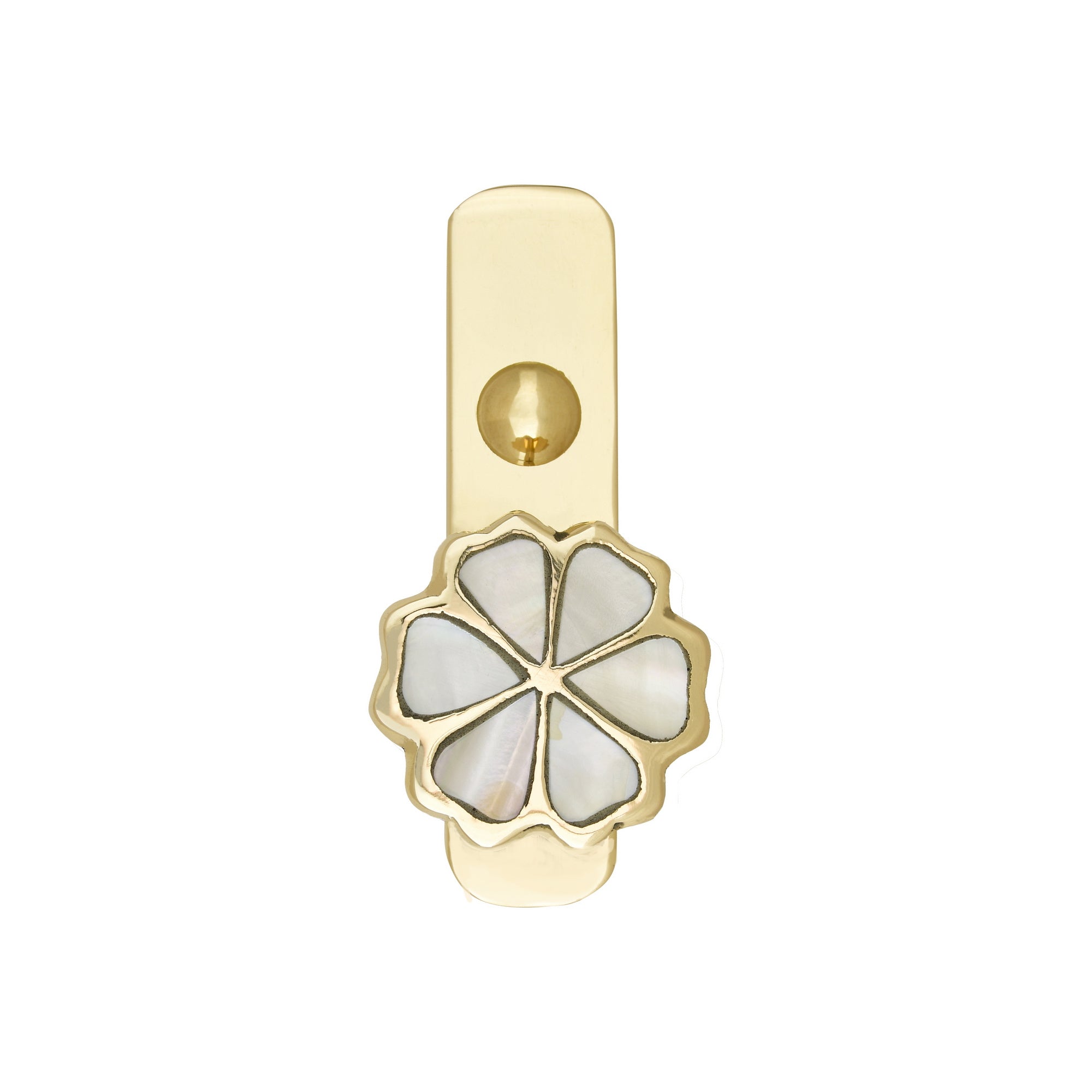 Brass & Mother of Pearl Decorative Wall Hook