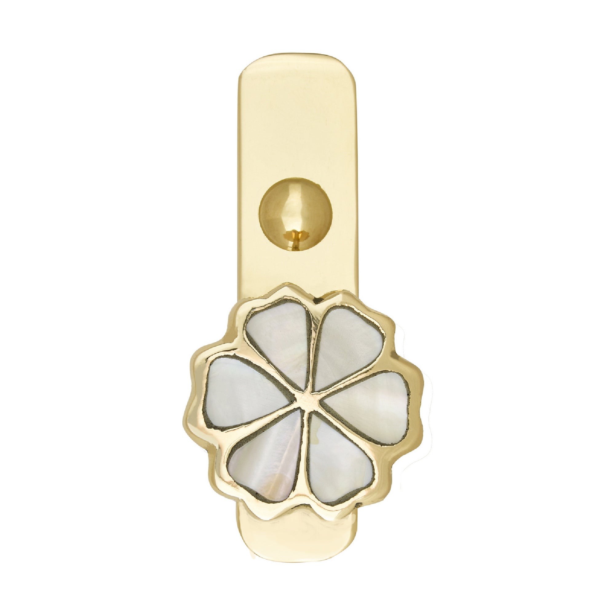 Brass & Mother of Pearl Decorative Wall Hook