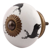 Black Reindeer Ceramic Cabinet Knob – Rustic Wildlife Hardware
