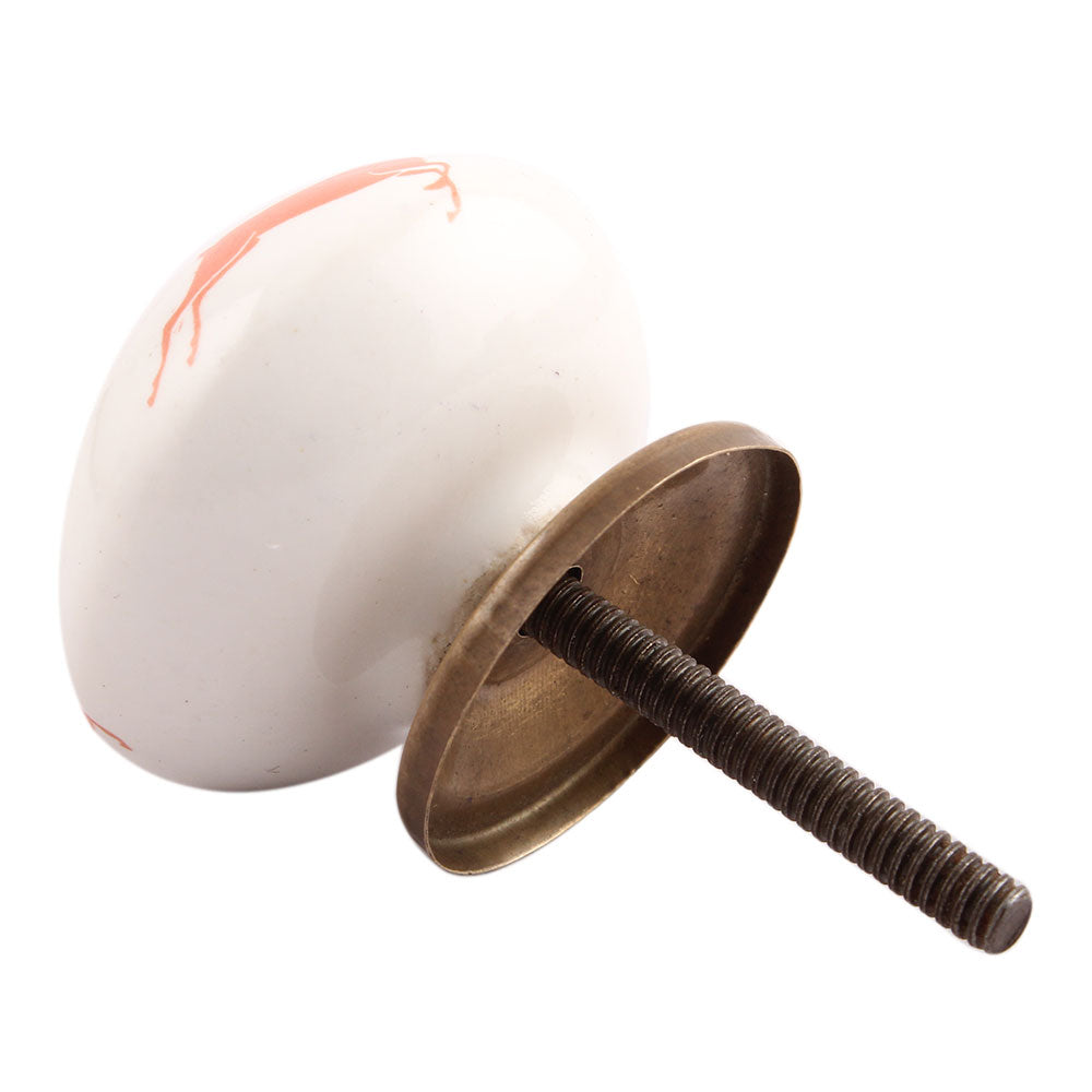 Reindeer Ceramic Cabinet Knob – Rustic Wildlife Hardware