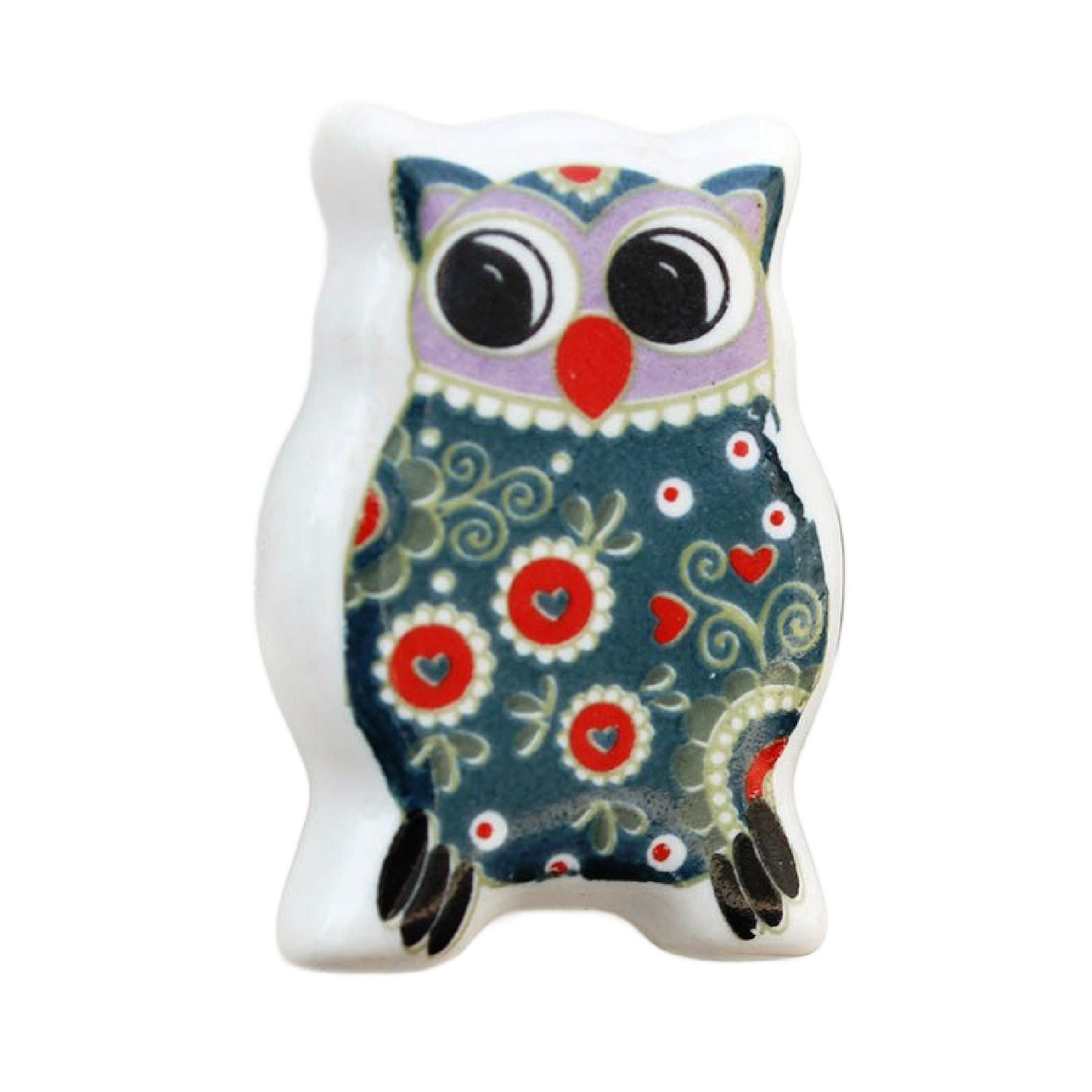 Colorful Ceramic Owl Cabinet Knob – Fun Kids Room Hardware