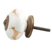 Reindeer Ceramic Cabinet Knob – Rustic Wildlife Hardware