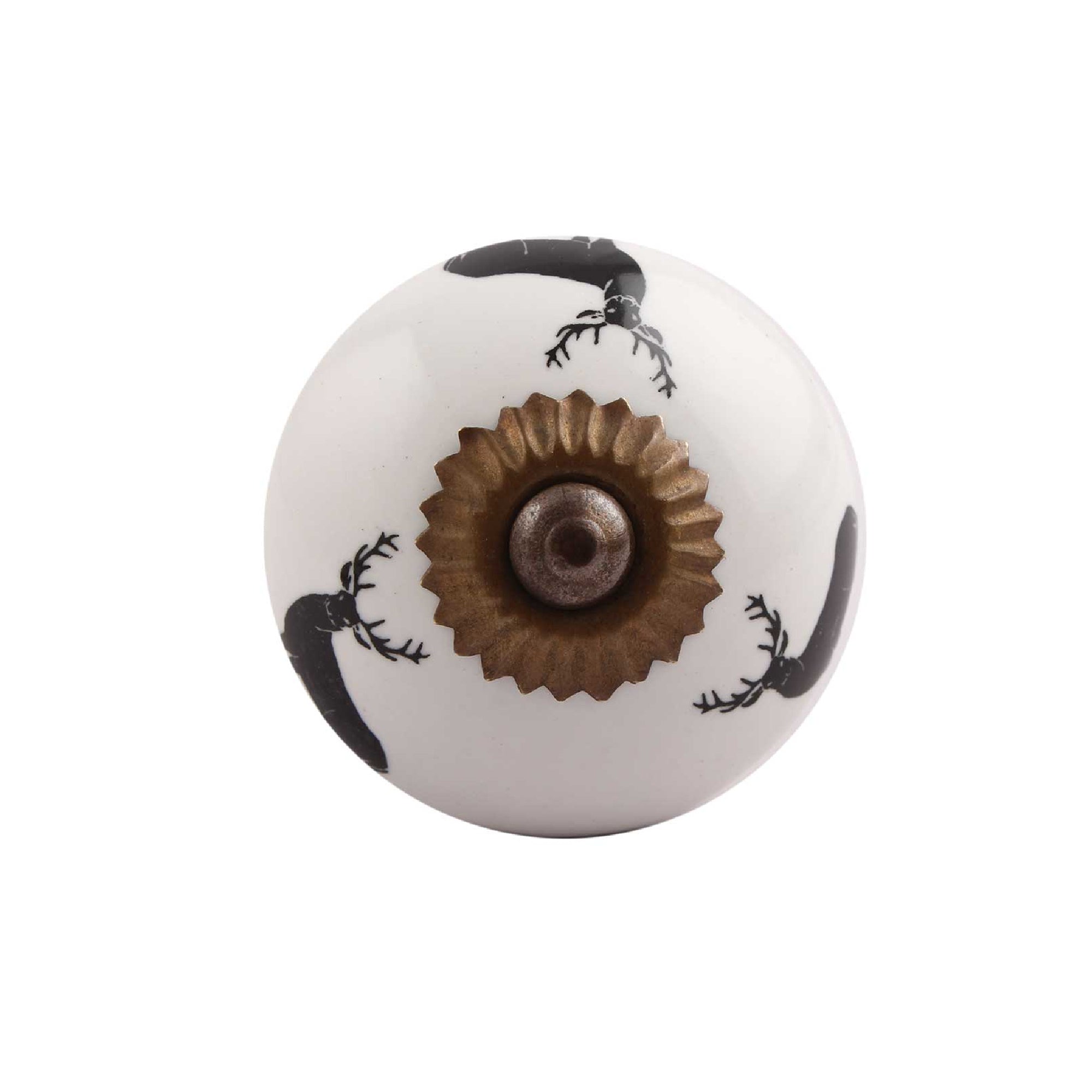 Black Reindeer Ceramic Cabinet Knob – Rustic Wildlife Hardware