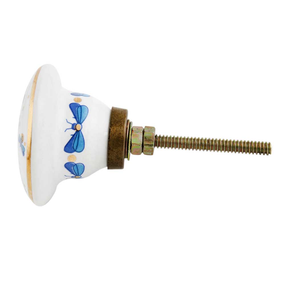 Blue Gold Firefly Ceramic Knob