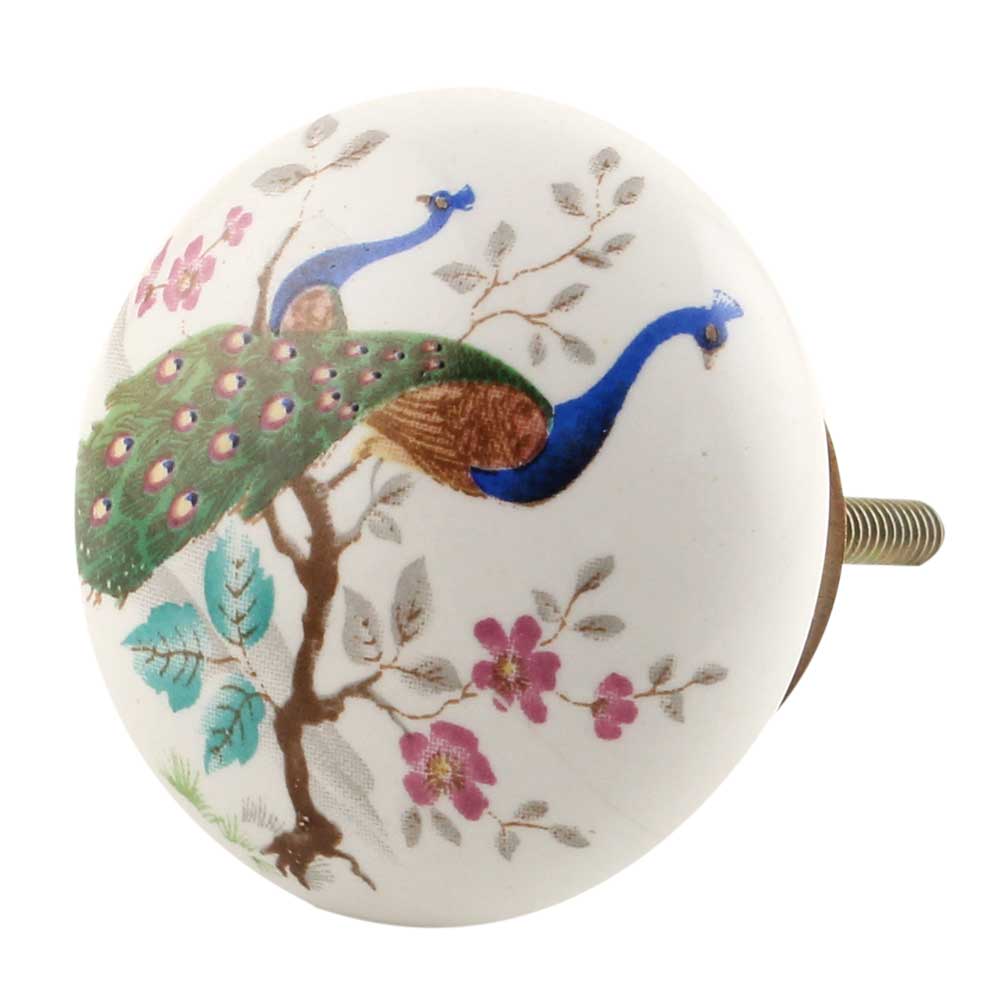 Peacock Ceramic Cabinet Knob