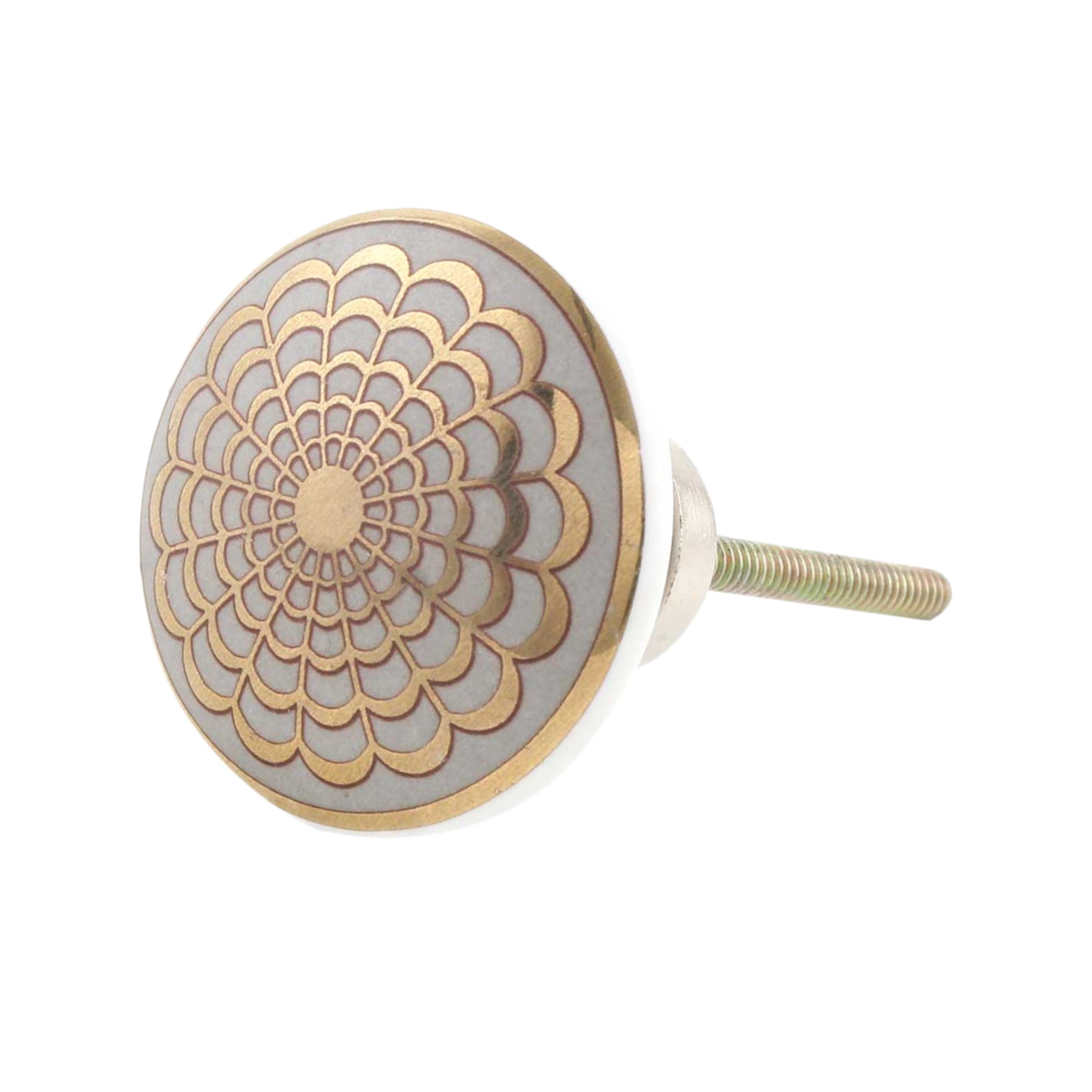 Golden Floral Cabinet Knob