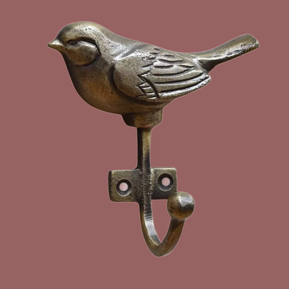 Iron Bird Wall Hook with Antique Finish – Sturdy Decorative Wall Hanger for Entryway & Home