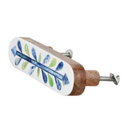 Green Blue Bone Inlay Cabinet Pull - 5"