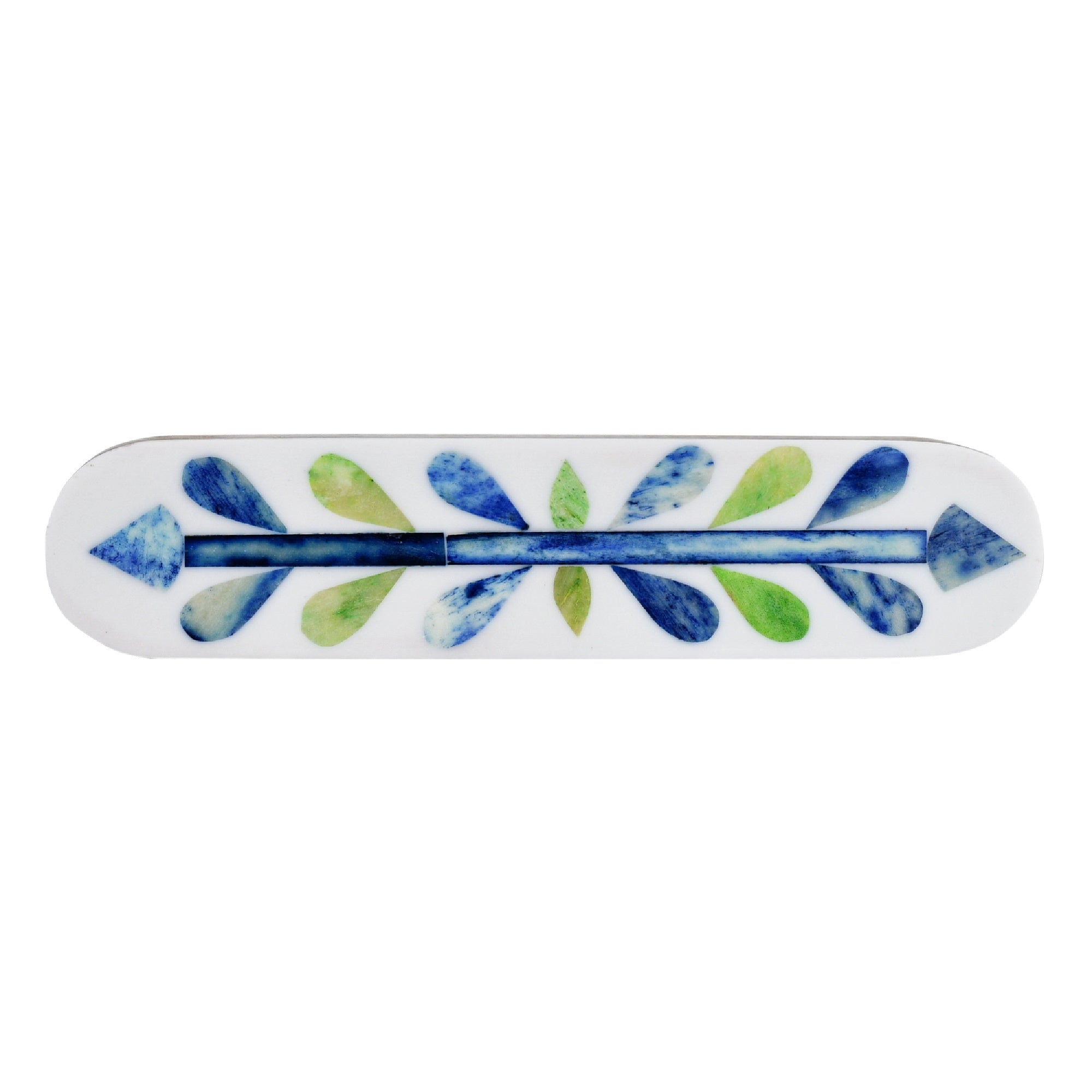 Green Blue Bone Inlay Cabinet Pull - 5"