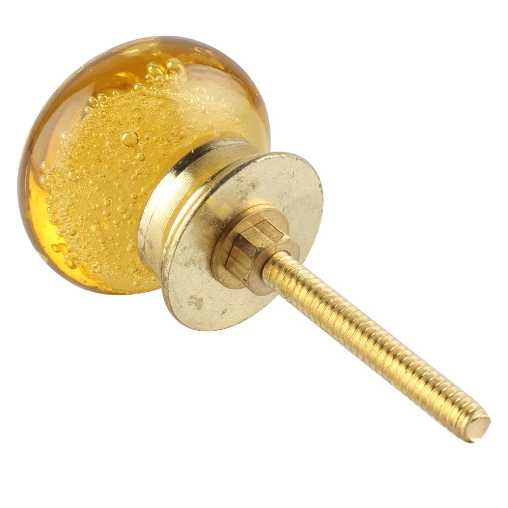 Yellow Bubble Glass Cabinet Knob