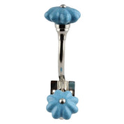 Turquoise Crackle Ceramic Silver Iron Wall Hook