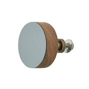 Blue Laminate Acacia Wood Cabinet Knob with Solid Brass Projection