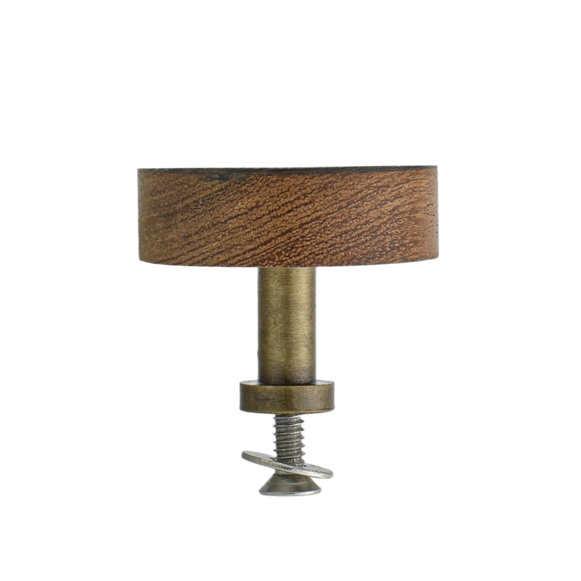 Blue Laminate Acacia Wood Cabinet Knob with Solid Brass Projection