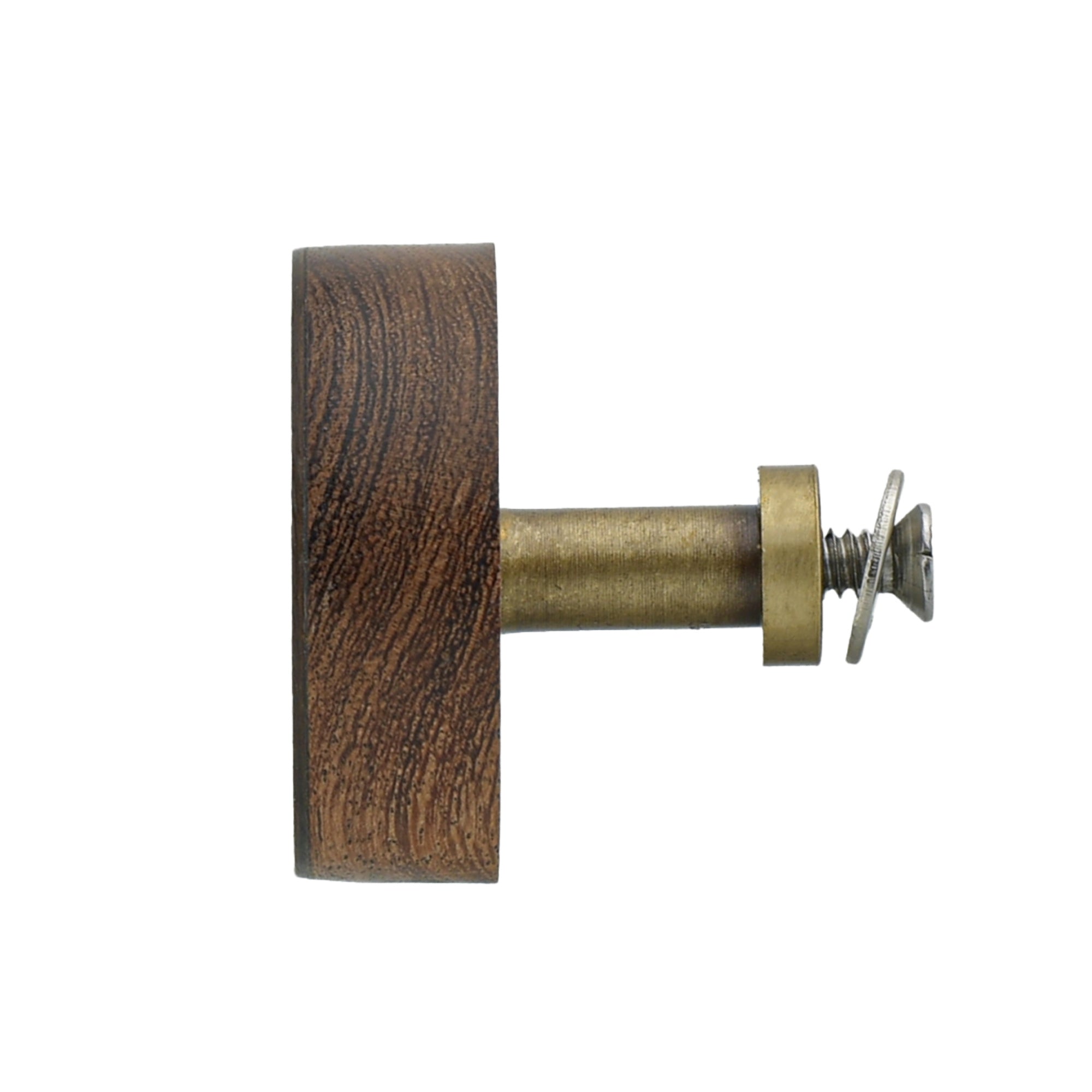 Emerald Green Laminate Acacia Wood Cabinet Knob with Solid Brass Projection