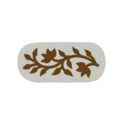 Brown Floral Resin Inlay Cabinet Knob on Wood