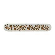 Brown Floral Resin Inlay Cabinet Pull on Wood