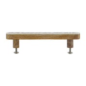 Brown Floral Resin Inlay Cabinet Pull on Wood