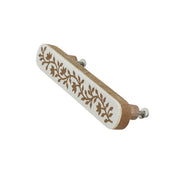 Brown Floral Resin Inlay Cabinet Pull on Wood