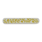 Yellow Floral Resin Inlay Cabinet Pull on Wood - 7 Inch