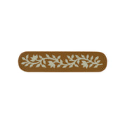 White Floral Resin Inlay Cabinet Pull on Wood