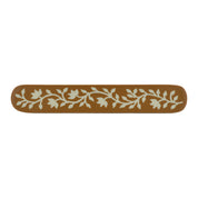White Floral Resin Inlay Cabinet Pull on Wood - 7 inch
