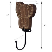 Animal Cutout Wooden Wall Hooks | Decorative Wood Hook