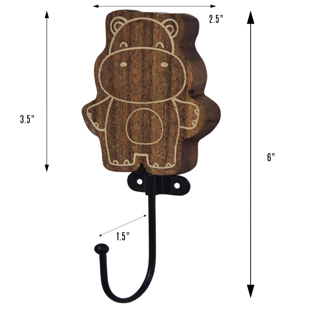 Animal Cutout Wooden Wall Hooks | Decorative Wood Hook