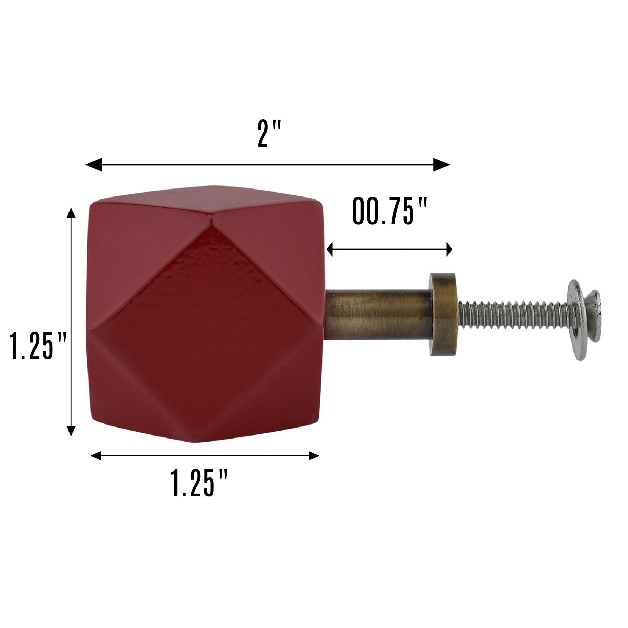 Maroon Wooden Cabinet Knob