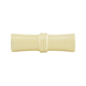 Ivory Painted Bamboo‑Shaped Cabinet Knob with Brass Fitting