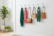 Blue Flower Wall Hook - White Panel Wall