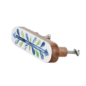 Green Blue Bone Inlay Cabinet Pull - 5"