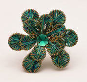 Beaded & Threaded Floral Napkin Rings - Set of 4