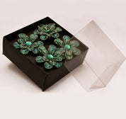 Beaded & Threaded Floral Napkin Rings - Set of 4